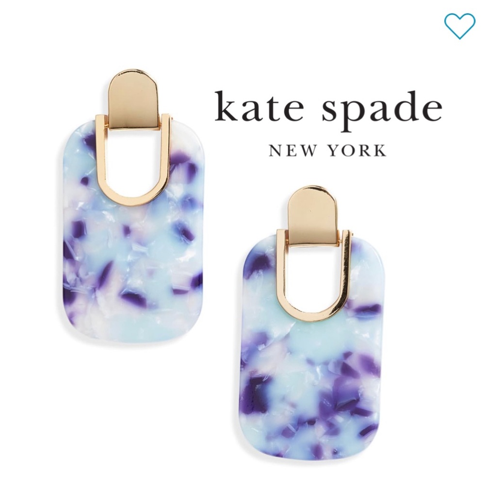 Kate Spade Geo Rectangular Lilac Drop Earrings